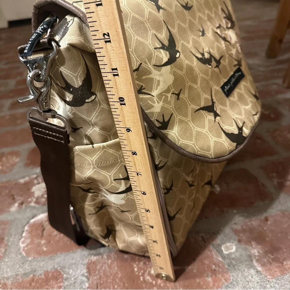 Petunia Pickle Bottom Diaper Bag Coated Canvas Swallow Bird Design One Strap